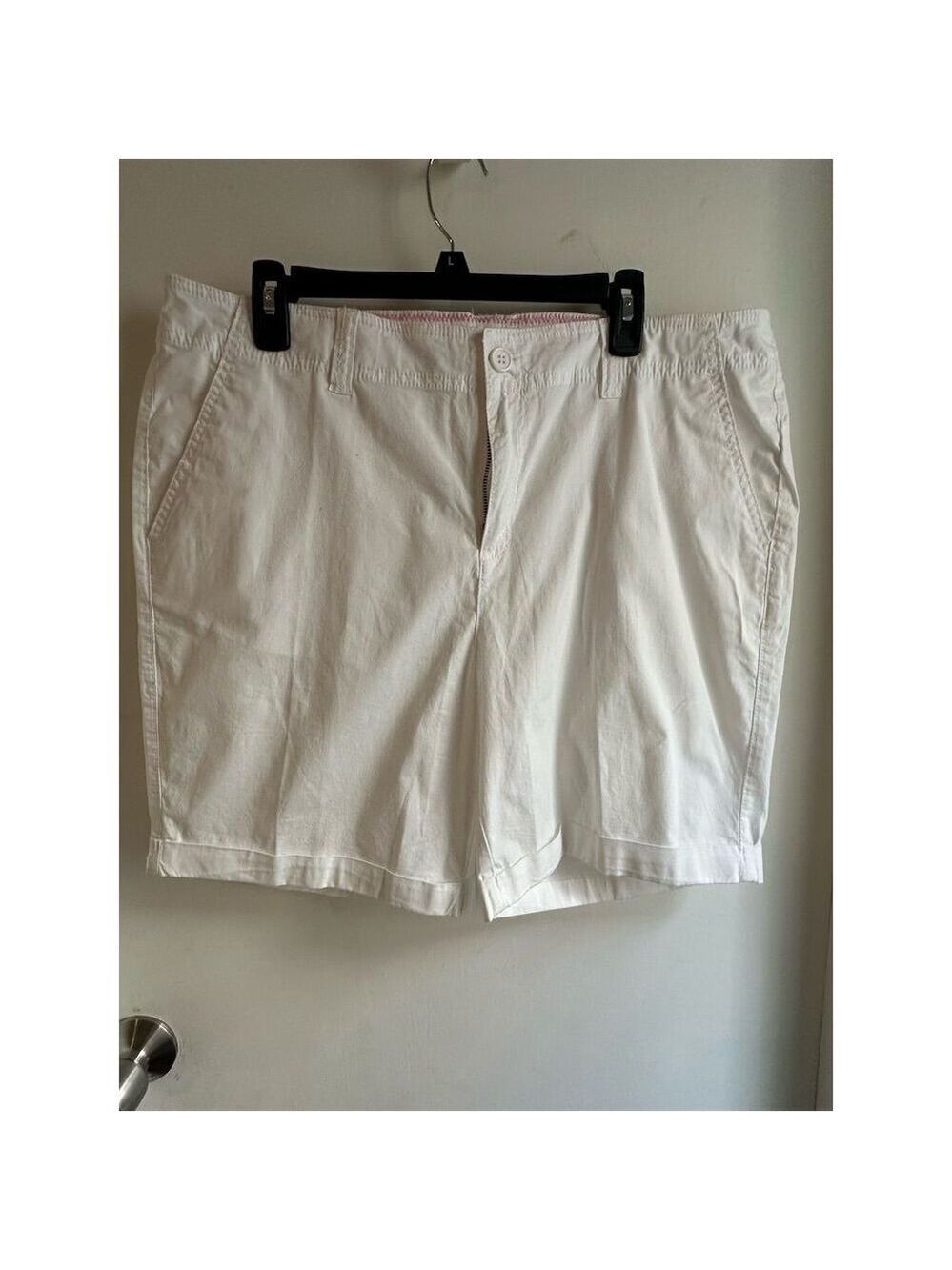 Caribbean Joe Women's White Chino Shorts Size 16 Casual